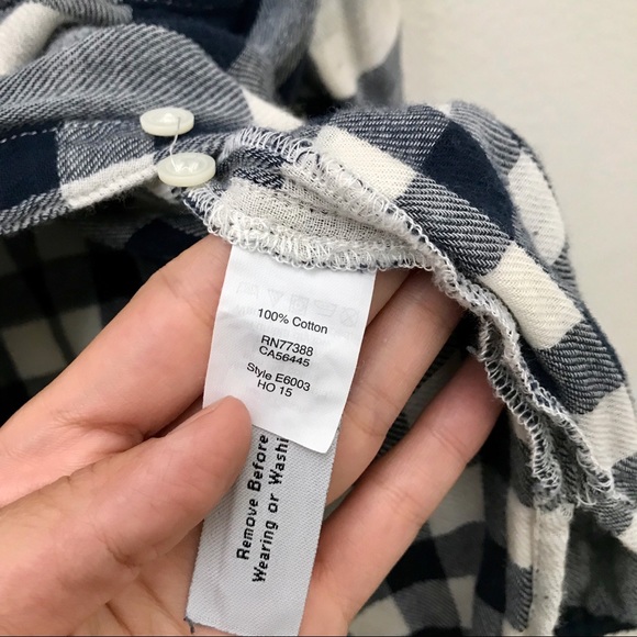 Madewell navy blue buffalo check button down shirt - Picture 3 of 5